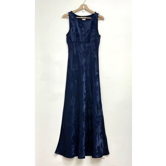 Vintage Y2K 90s Floral Romantic Empire Waist Sleeveless High Neck Maxi Dress - S - Picture 2 of 12